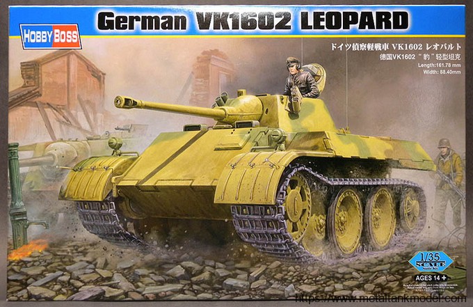 开盒简评hobbyboss135德vk1602leopard豹轻型侦察坦克82460板件及简介